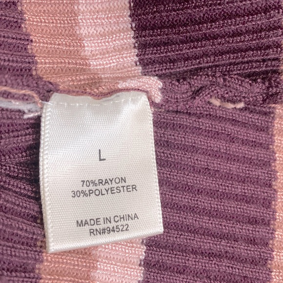 NWT Closet Space Turtleneck Colorful Striped Stretchy Sweater Girls Size Large ! - Picture 6 of 10